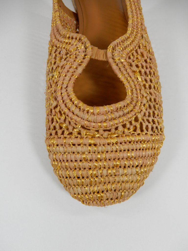 Clergerie Paris Sunny Slingback Flats Size 41 10 10.5 Woven Raffia Leather New — image 8 of 8